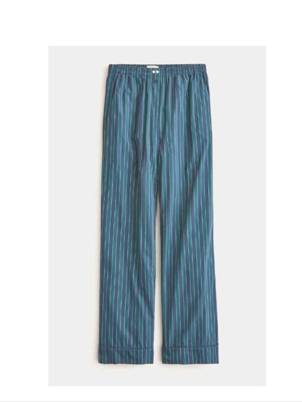 J. Crew Poplin Pajama Pants Green nAvy Blue Stripe XS